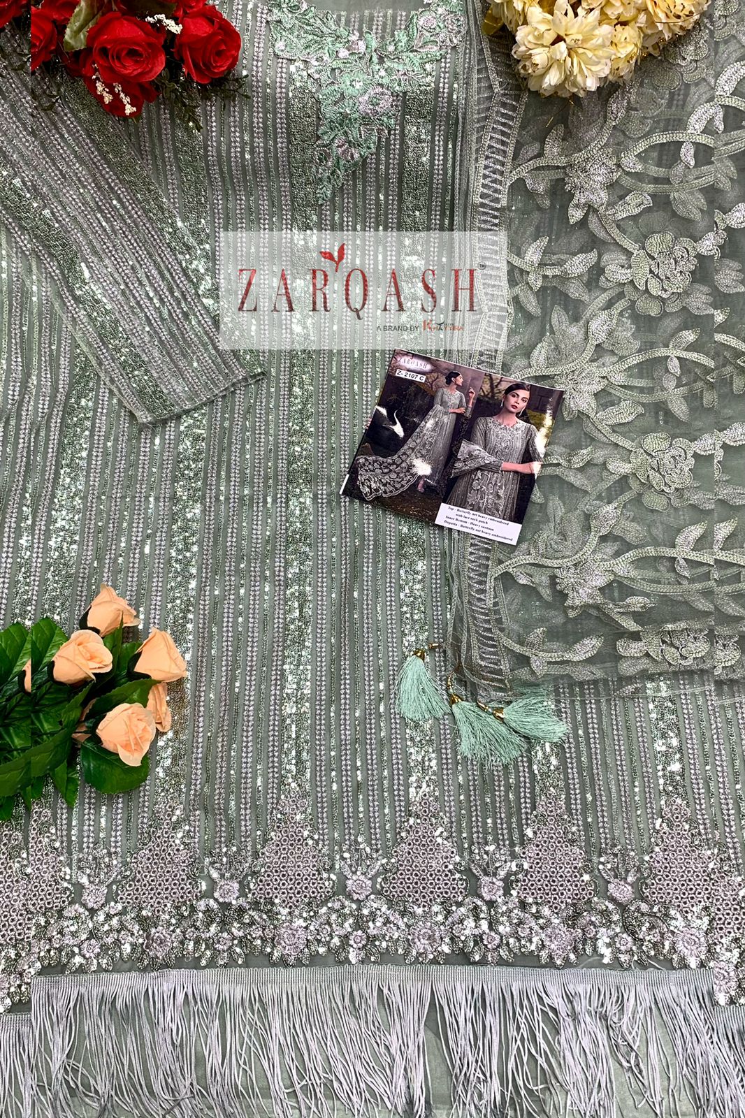 Zarqash Sana Safinaz 2107 Heavy Wedding Wear Pakistani Salwar Kameez Collection